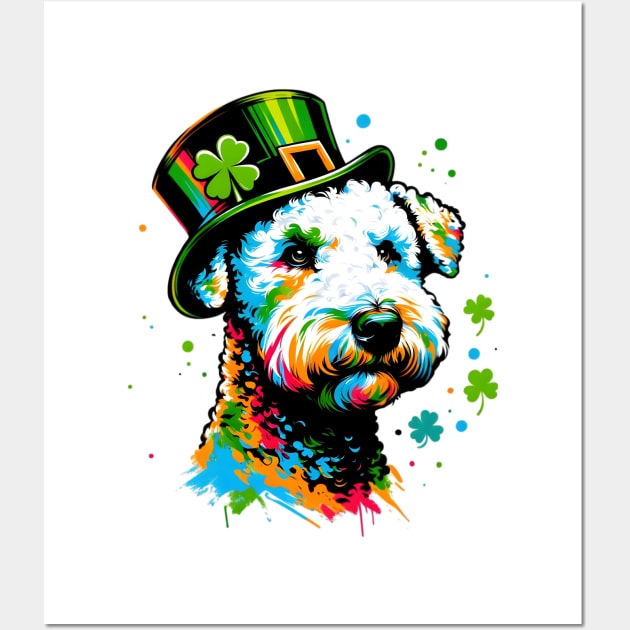 Bedlington Terrier Celebrates Saint Patrick's Day Wall Art by ArtRUs